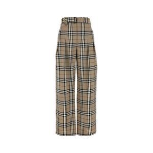 Burberry Women Embroidered Twill Wide-Leg Pant